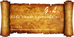 Glückman Leonidász névjegykártya